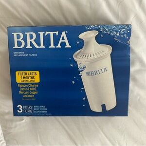 3 Brita Standard Replacement Filters for Pitchers BPA Free - New/Sealed